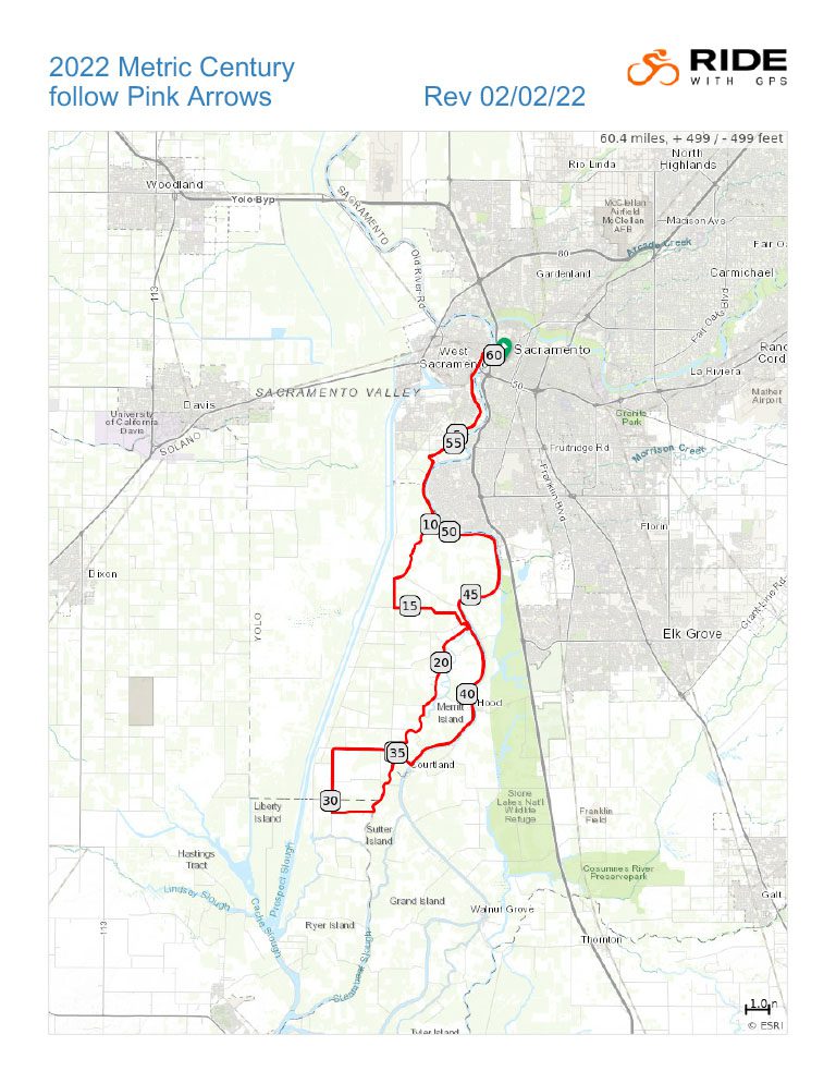 2022 Metric Century Route Map Thumbnail