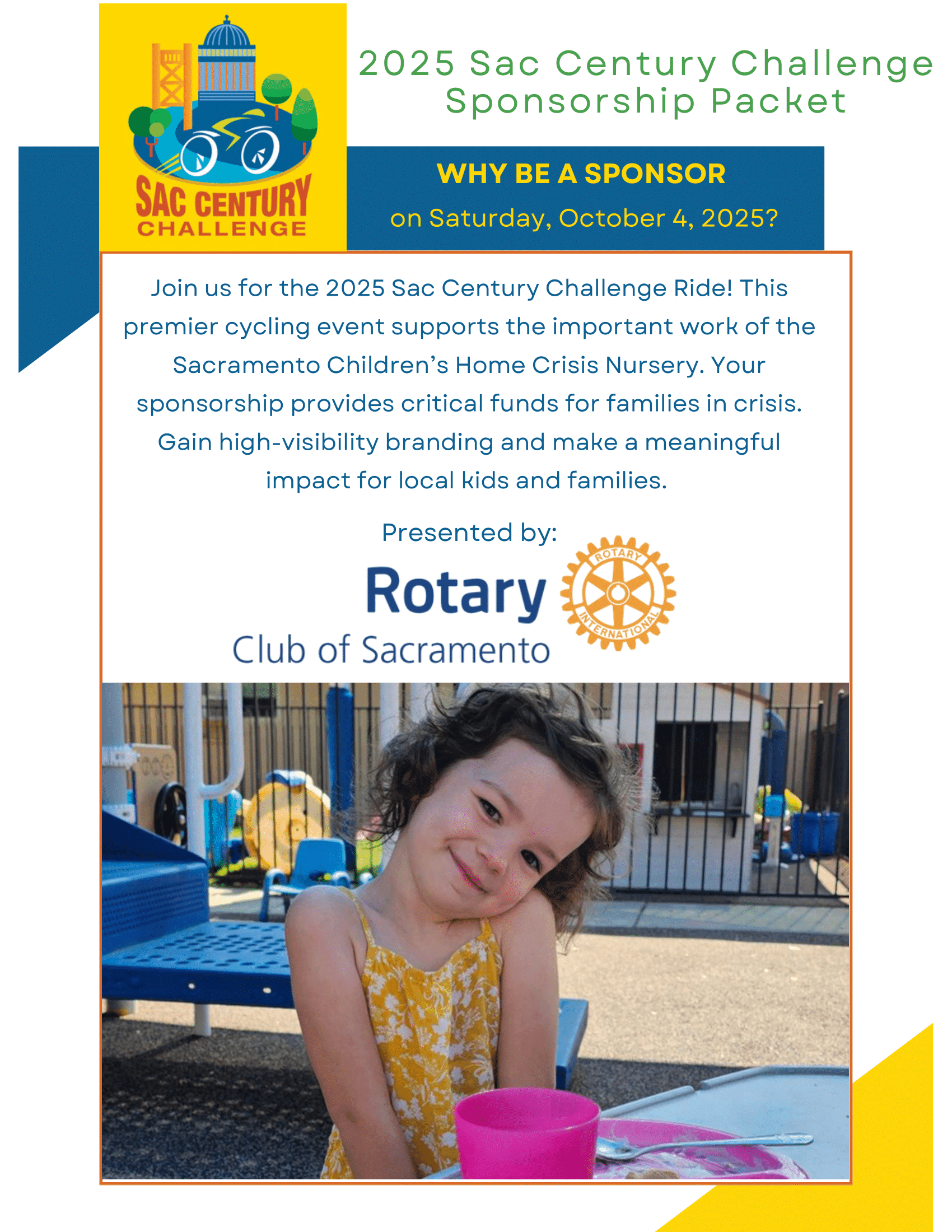 Corporate sponsor package cover of three children