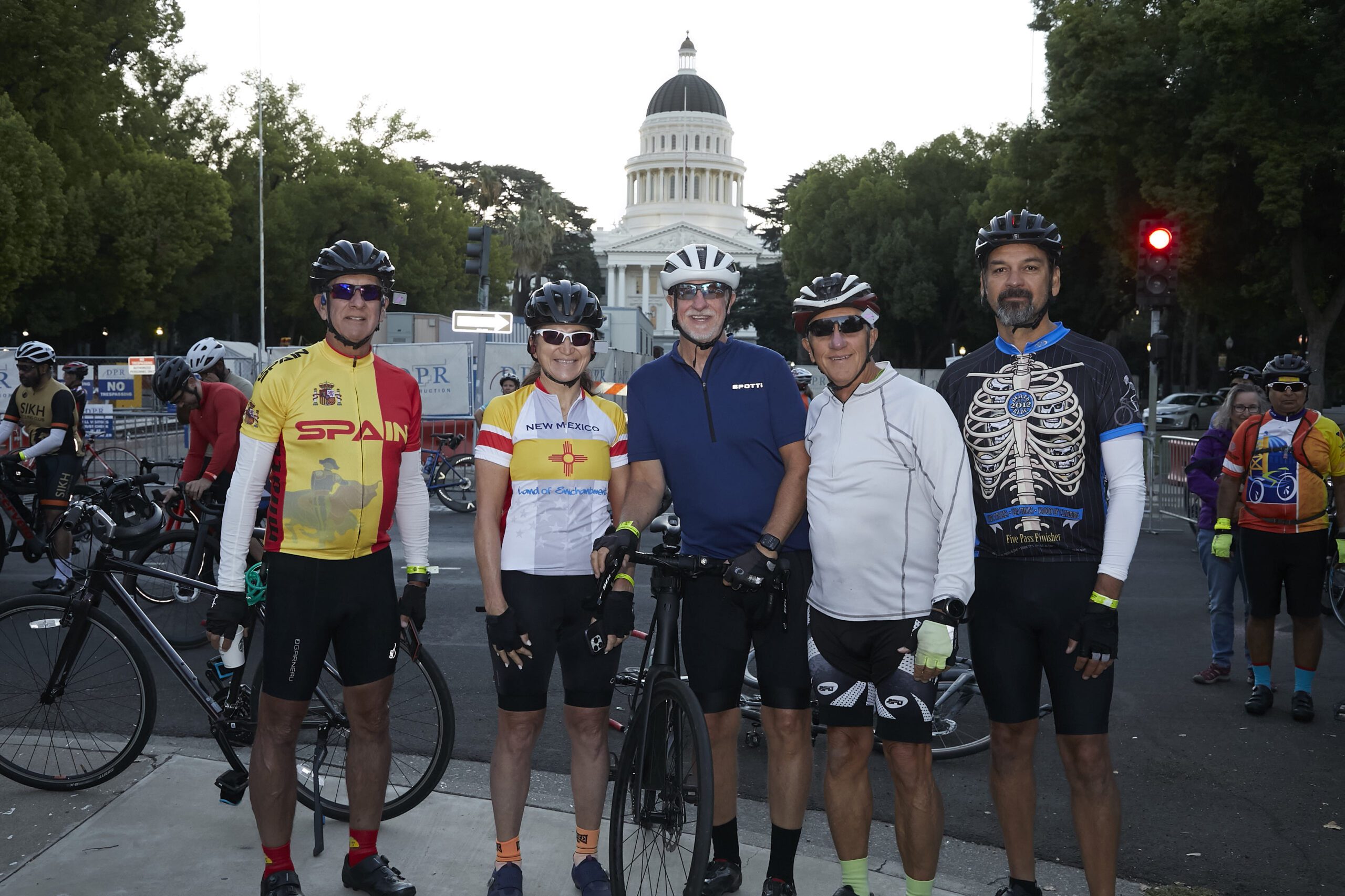 Sac Cent_130 group photo of bikers standing in front of the capitol of california