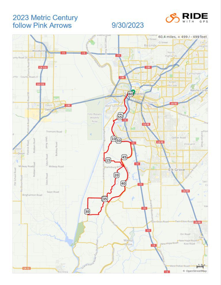 2022 Metric Century Route Map Thumbnail
